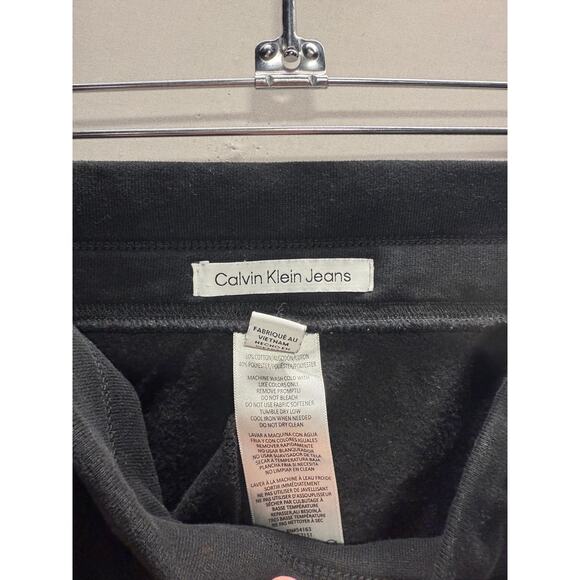 Calvin Klein Jeans Women's Black Jogger Sweatpants with Rose Gold Logo - Size S - Picture 4 of 9